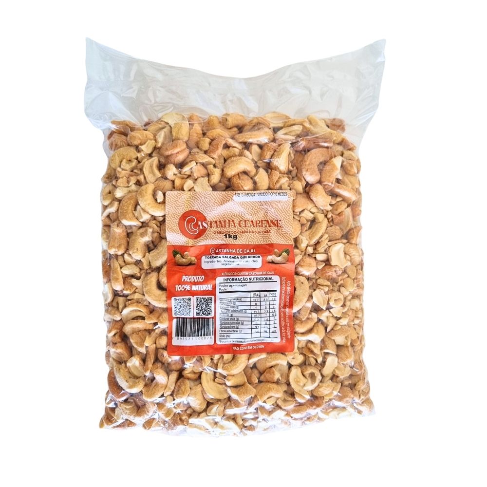 Castanha De Caju W3 Torrada Salgada Mista (Inteira + Quebrada) - Castanha Cearense Premium