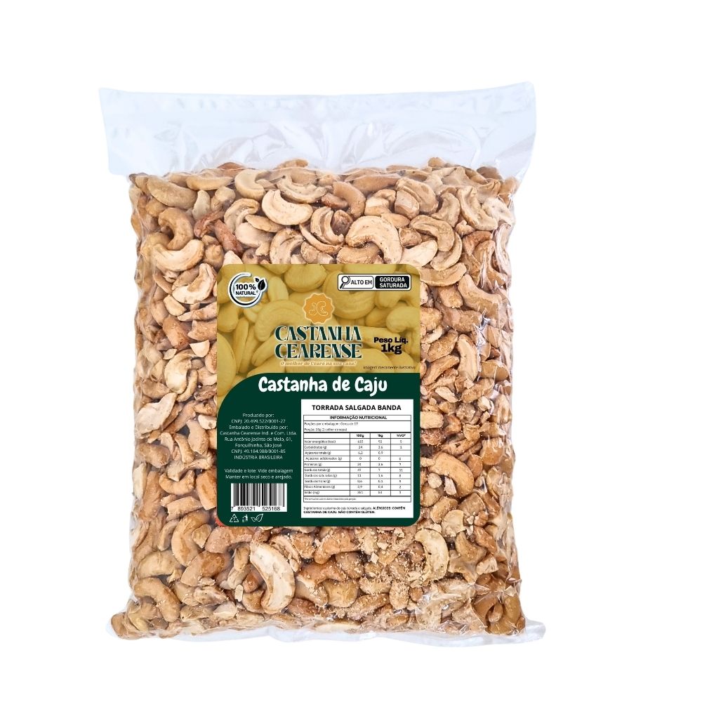 Castanha De Caju Torrada  Salgada Em Banda - Castanha Cearense Premium