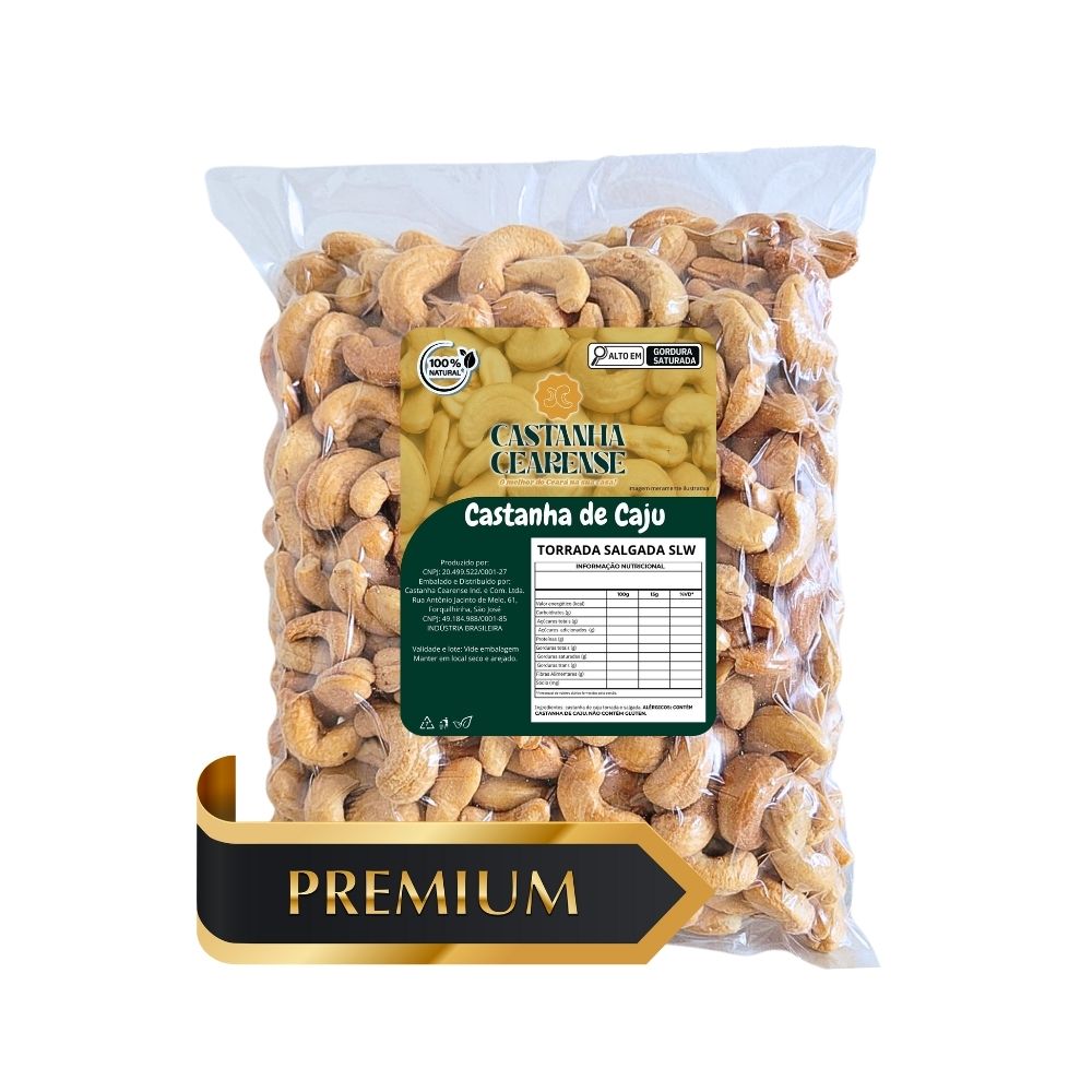 Castanha De Caju SLW1 Premium Torrada  Salgada - Castanha Cearense Premium