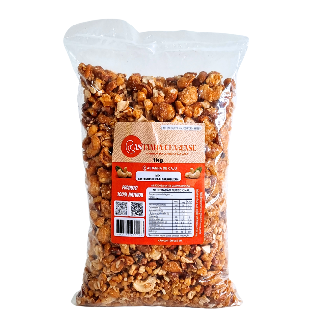 Mix Farelo de Castanha De Caju Caramelizada - Castanha Cearense Premium