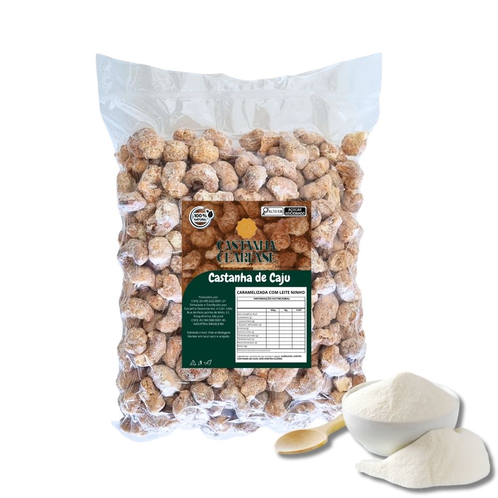 Castanha De Caju Caramelizada Com Leite Ninho - Castanha Cearense Premium