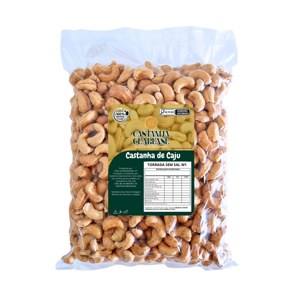 Castanha De Caju W1 Torrada Sem Sal - Castanha Cearense Premium