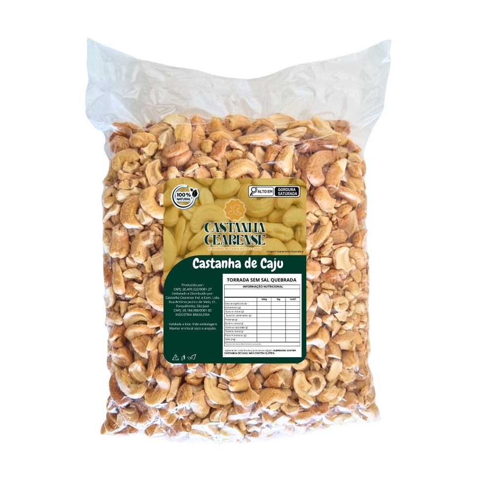 Castanha De Caju SLW Premium Torrada Sem Sal Mista (Inteira + Quebrada) - Castanha Cearense Premium