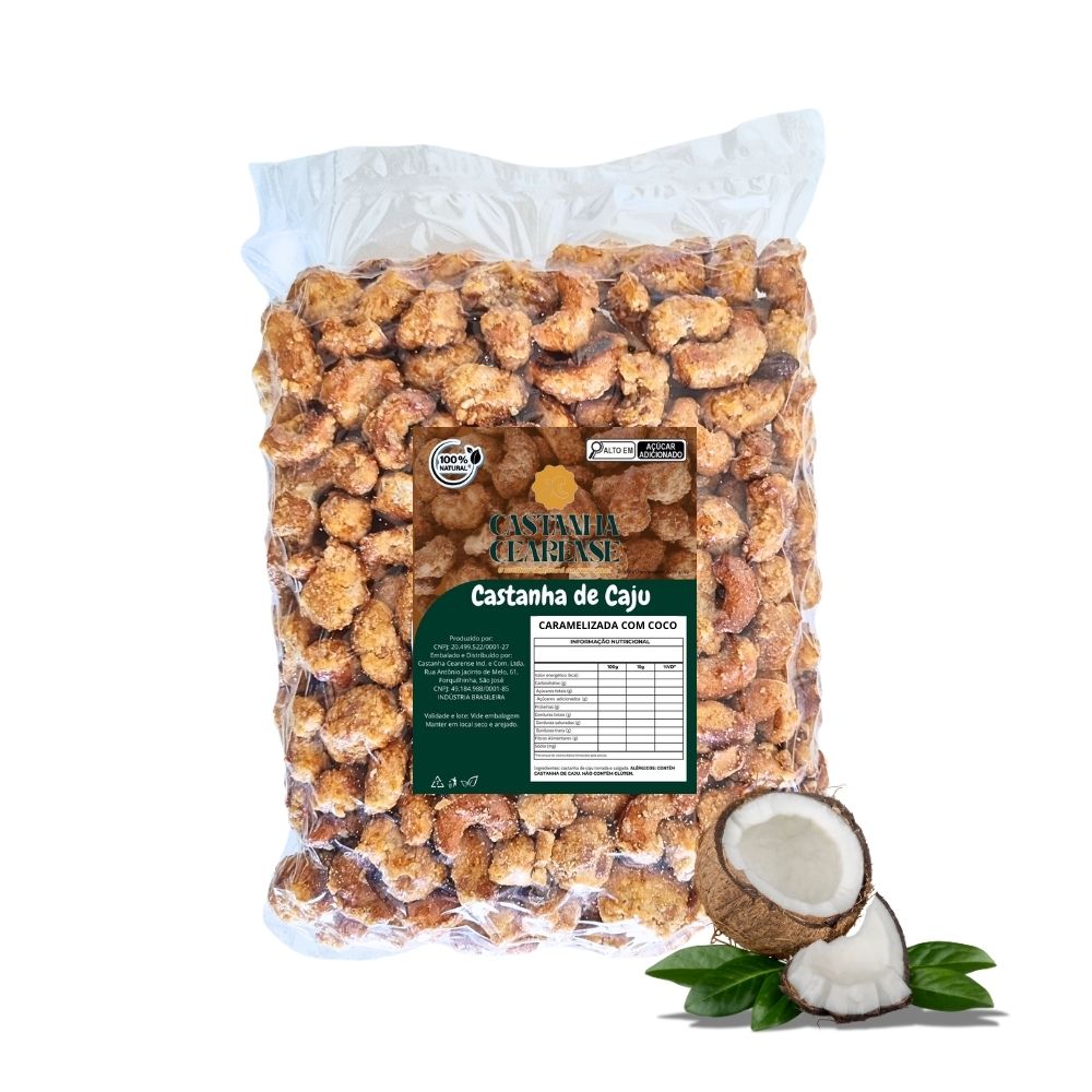 Castanha De Caju Caramelizada Com Coco - Castanha Cearense Premium