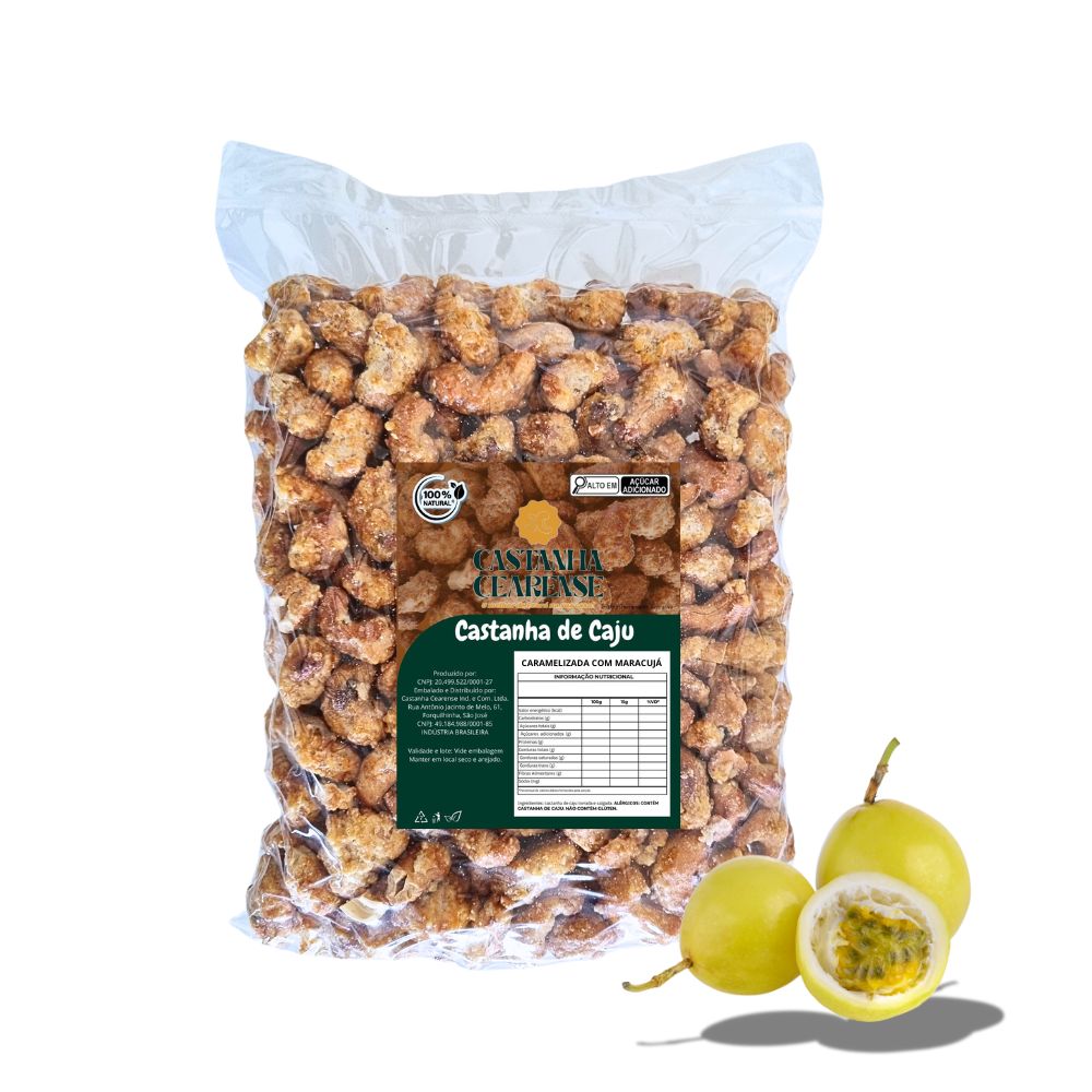 Castanha De Caju Caramelizada Com Maracujá - Castanha Cearense Premium