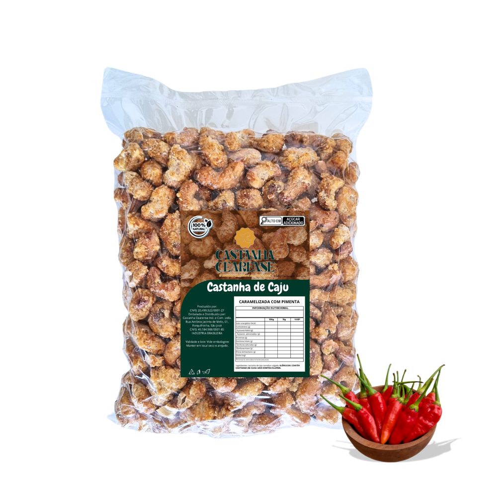 Castanha De Caju Caramelizada Com Pimenta - Castanha Cearense Premium