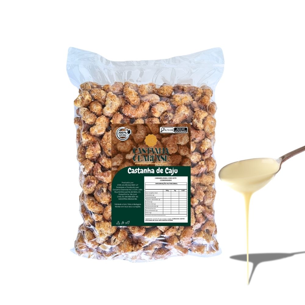 Castanha De Caju Caramelizada Com Leite Condensado - Castanha Cearense Premium