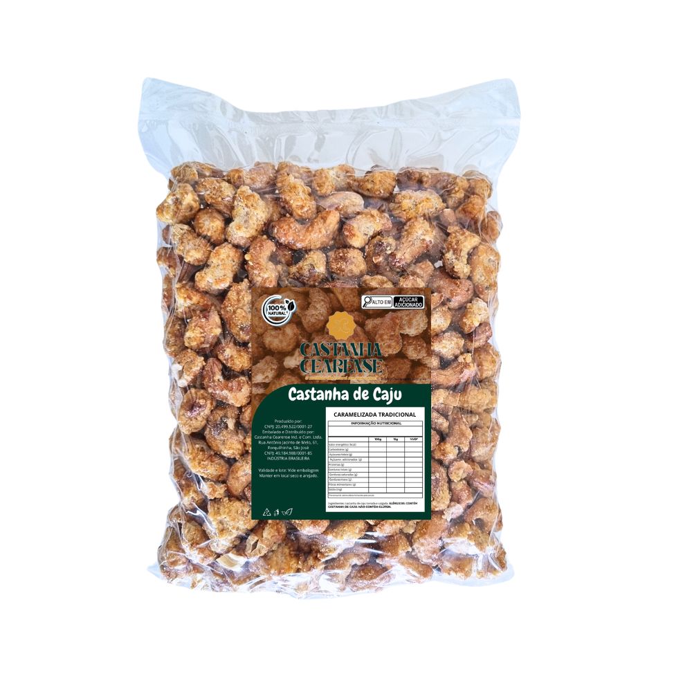 Castanha De Caju Caramelizada Com Canela - Castanha Cearense Premium