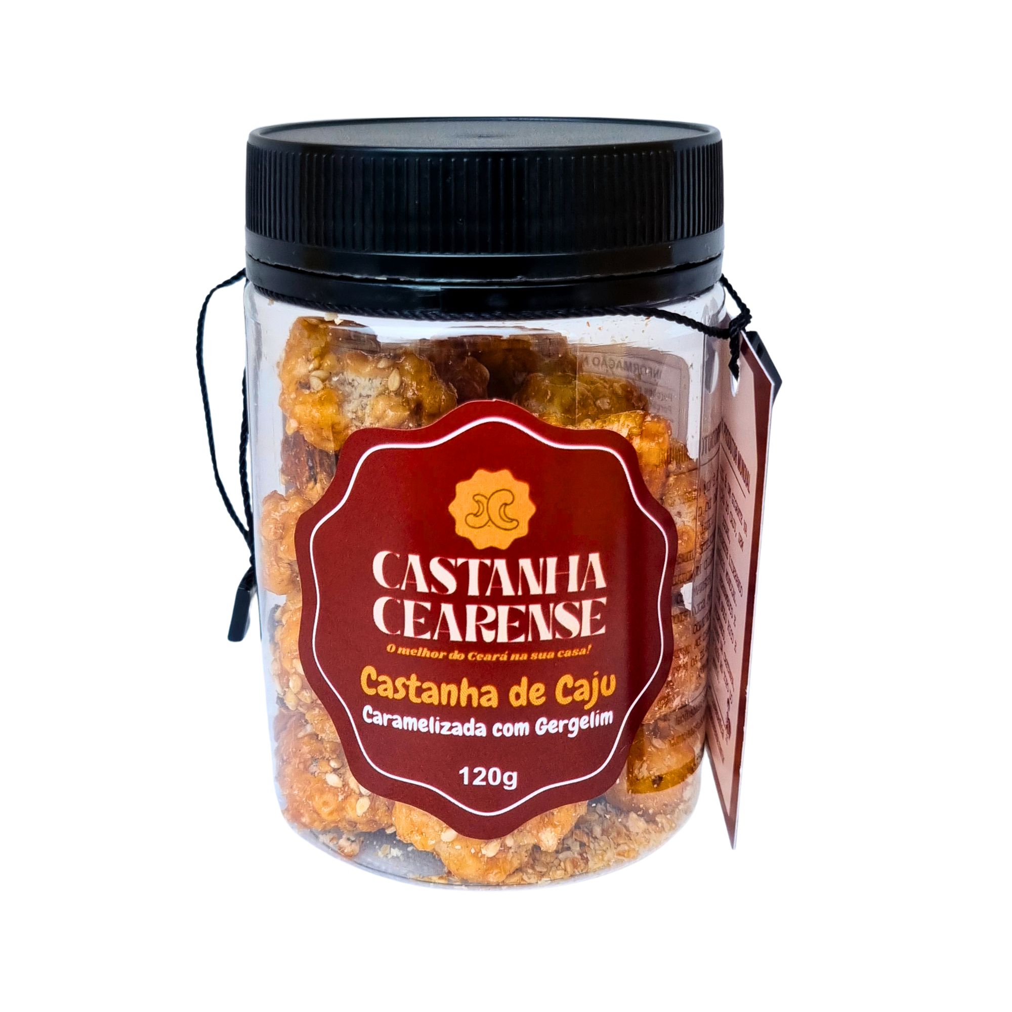 Castanha De Caju Caramelizada Com Gergelim Pote - Castanha Cearense Premium
